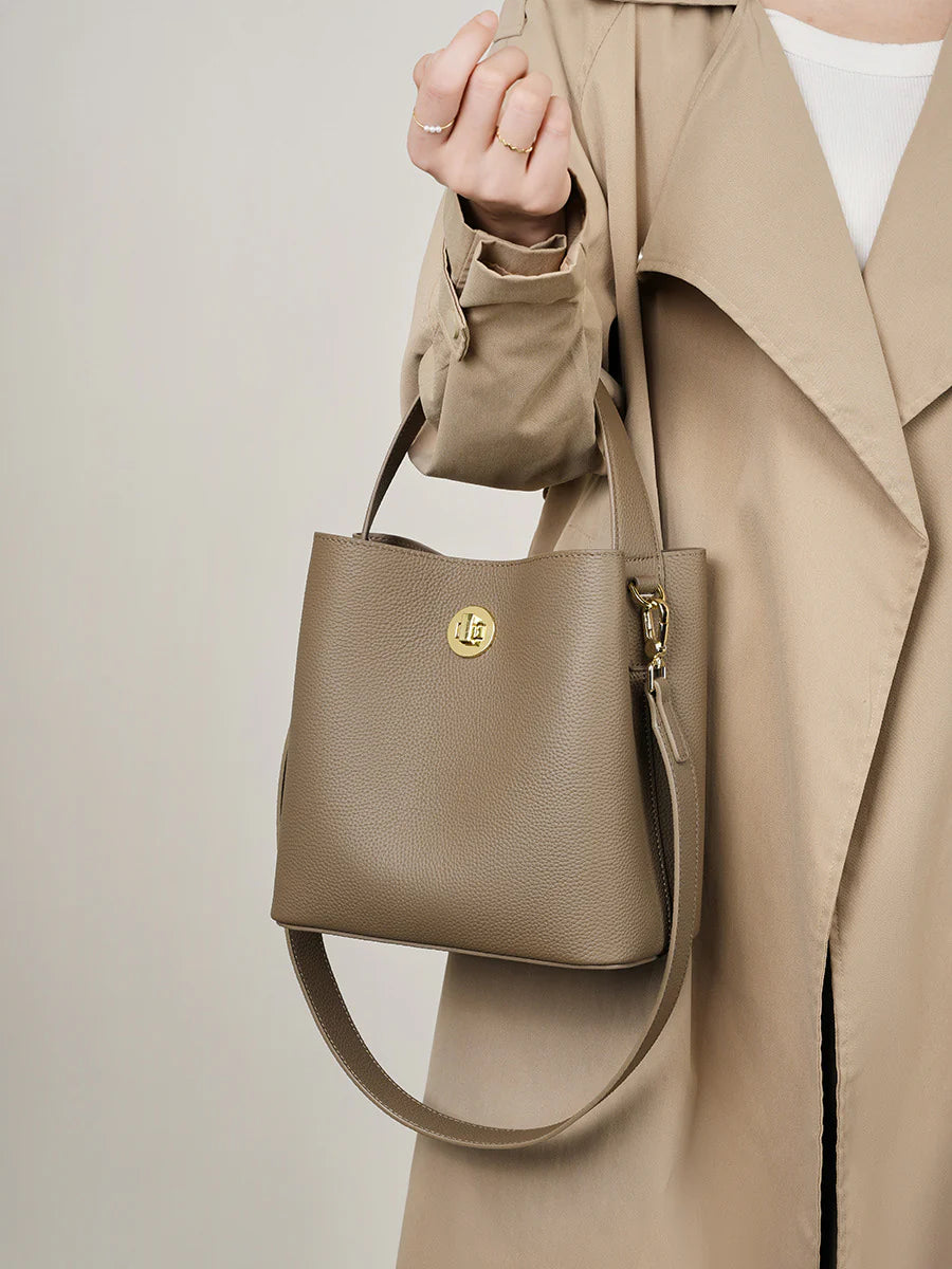 Borsa a tracolla a secchiello moda minimalista da donna