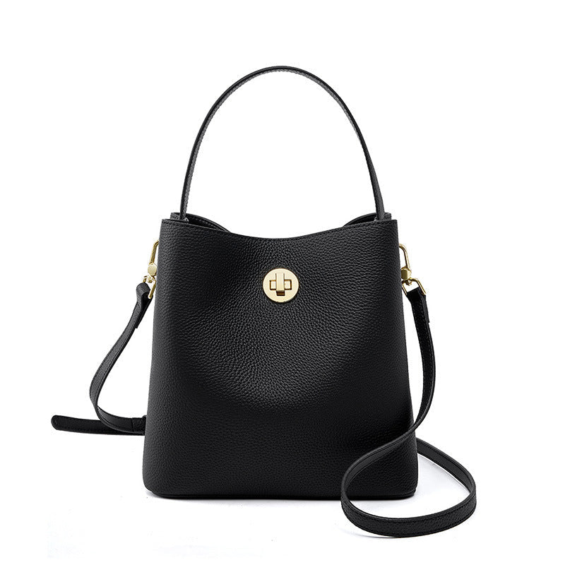 Borsa a tracolla a secchiello moda minimalista da donna