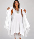 Coordinato Chic Due Pezzi  con Abito Smanicato e Camicia Oversize in Pizzo